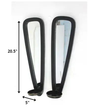 5 X 5.75 X 20.5 Black Wooden - Candle Holder Sconce Set - Homeroots - Flyclothing LLC