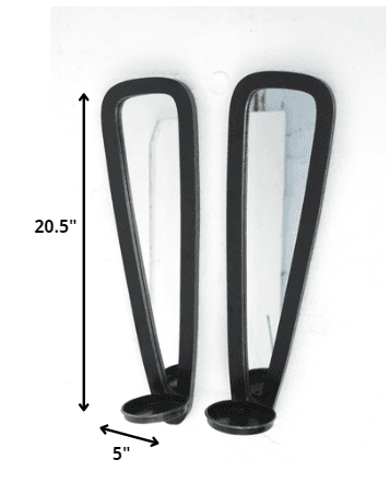 5 X 5.75 X 20.5 Black Wooden - Candle Holder Sconce Set - Homeroots - Flyclothing LLC