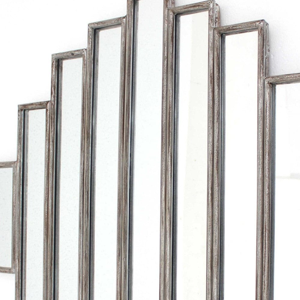 36" X 36" X 2" Silver Rustic Multi Mirrored Wall Sculpture - Homeroots