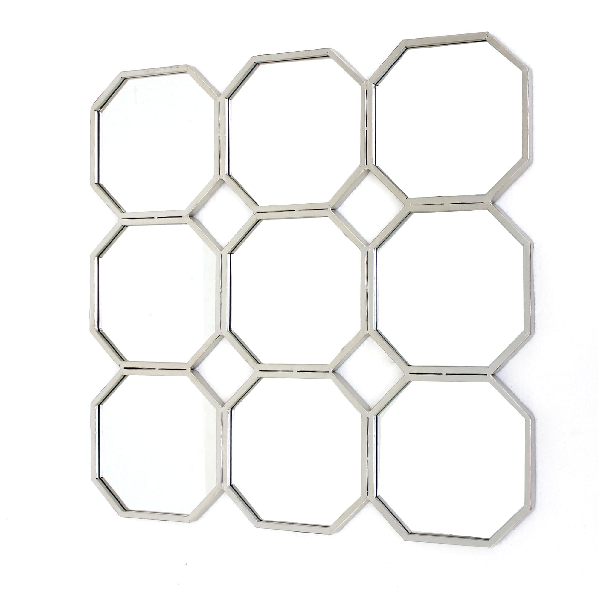 30" X 30" X 1" Silver Mirrored Metal - Wall Sculpture - Homeroots - Flyclothing LLC