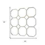 30" X 30" X 1" Silver Mirrored Metal - Wall Sculpture - Homeroots - Flyclothing LLC