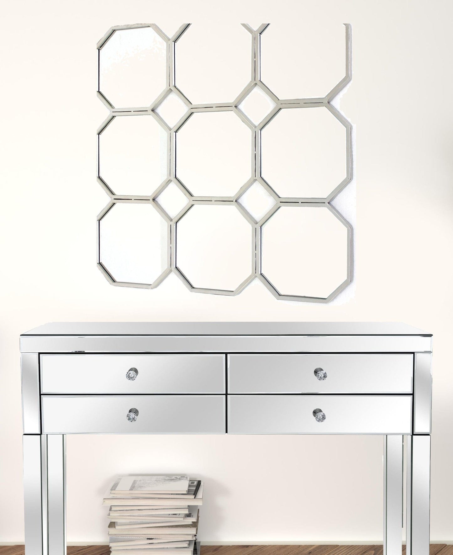 30" X 30" X 1" Silver Mirrored Metal - Wall Sculpture - Homeroots - Flyclothing LLC