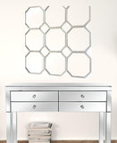 30" X 30" X 1" Silver Mirrored Metal - Wall Sculpture - Homeroots