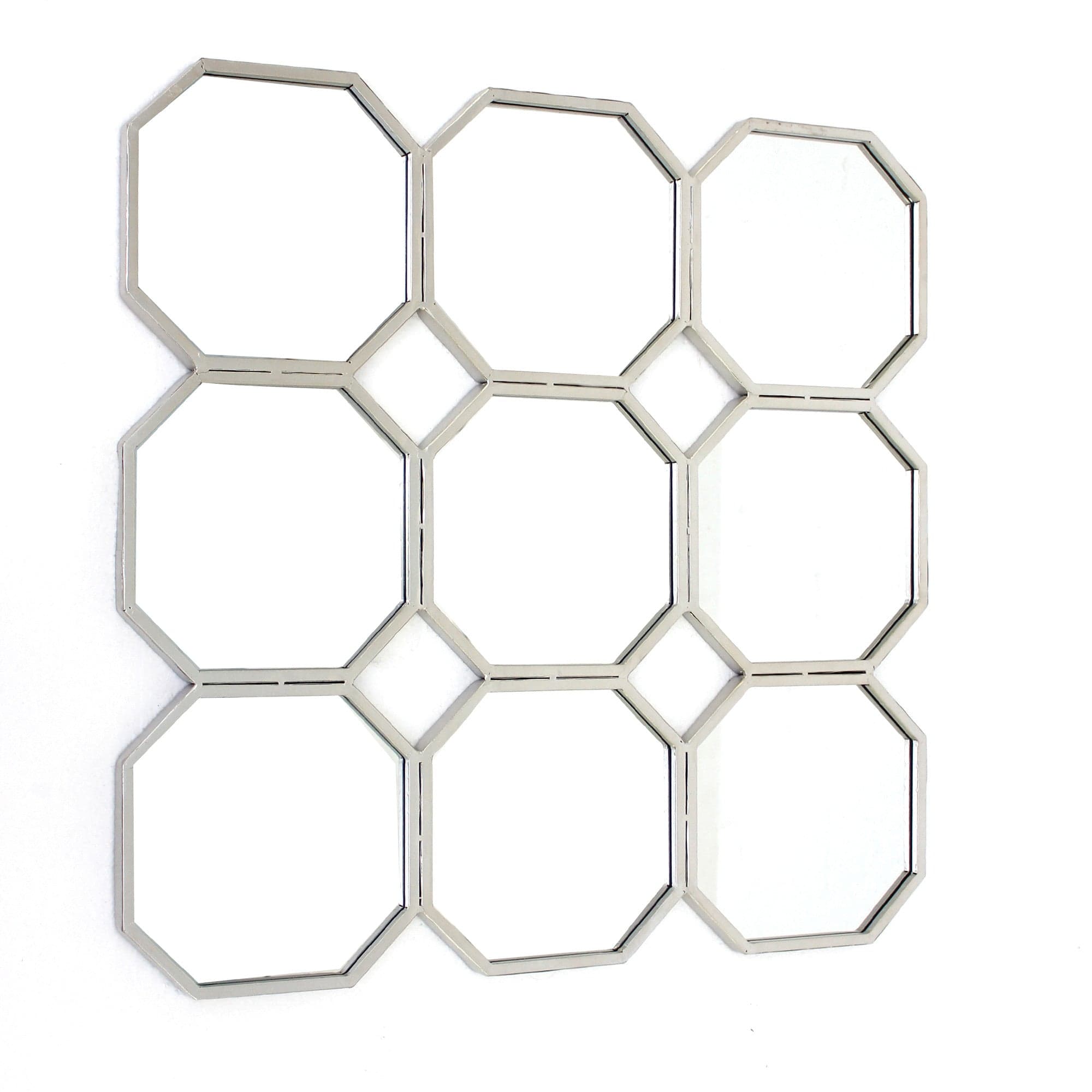 30" X 30" X 1" Silver Mirrored Metal - Wall Sculpture - Homeroots - Flyclothing LLC