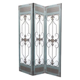 60 X 72 Blue Wood Metal Screen - Homeroots - Flyclothing LLC
