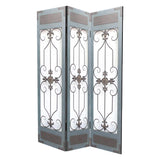 60 X 72 Blue Wood Metal Screen - Homeroots - Flyclothing LLC