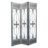 60 X 72 Blue Wood Metal Screen - Homeroots - Flyclothing LLC
