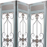 60 X 72 Blue Wood Metal Screen - Homeroots - Flyclothing LLC