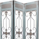 60 X 72 Blue Wood Metal Screen - Homeroots - Flyclothing LLC