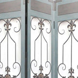60 X 72 Blue Wood Metal Screen - Homeroots - Flyclothing LLC
