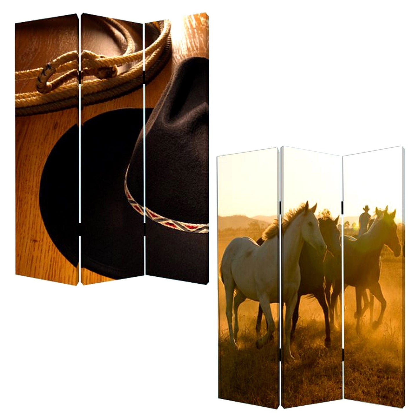 48" X 72" Multi Color Wood Canvas Round Up Screen - Homeroots - Flyclothing LLC