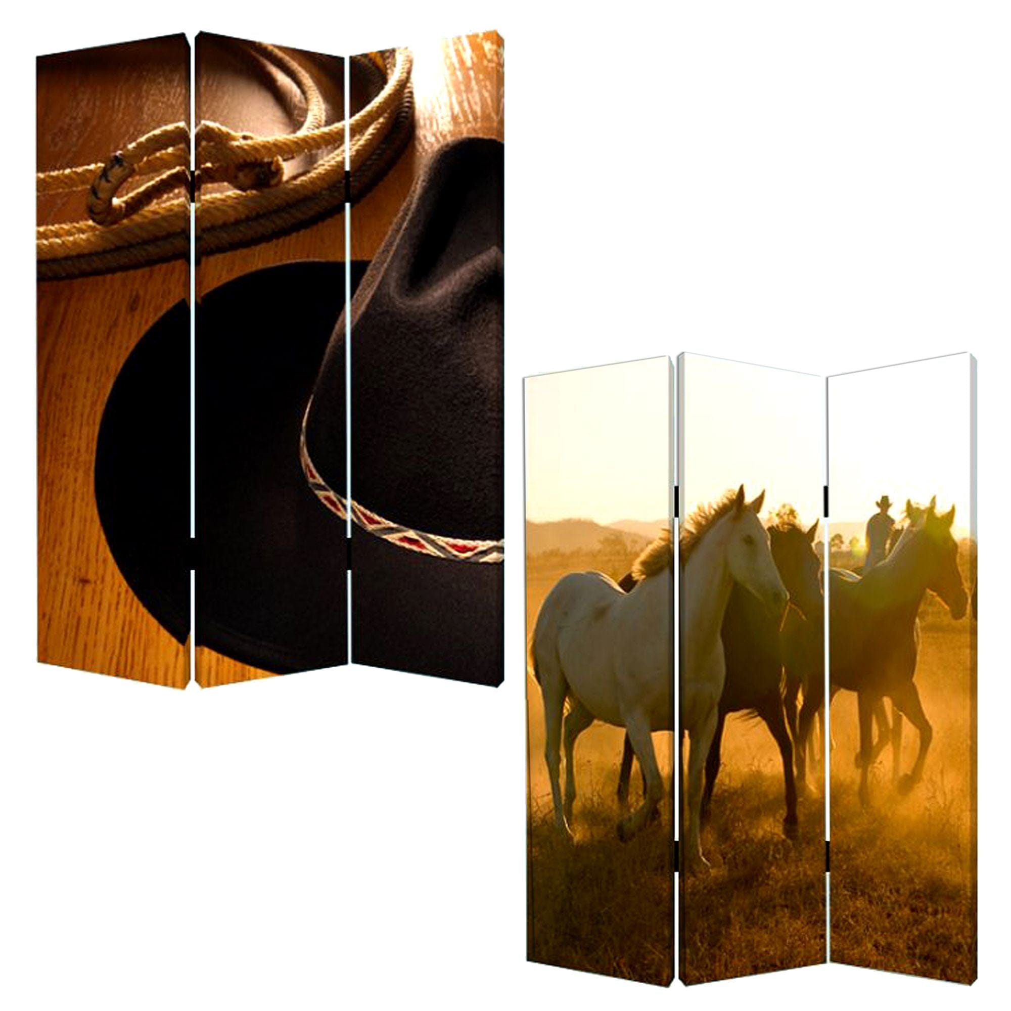 48" X 72" Multi Color Wood Canvas Round Up Screen - Homeroots - Flyclothing LLC