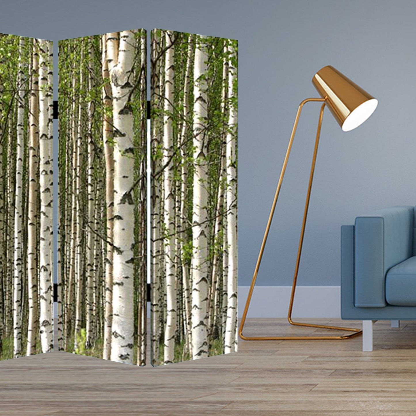 84" X 84" Multi Color Wood Canvas Prolific Forrest Screen - Homeroots - Flyclothing LLC