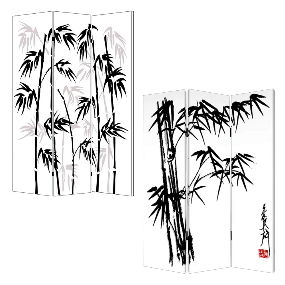 48 X 72 Multi Color Wood Canvas Bamboo Leaf Screen - Homeroots - Flyclothing LLC