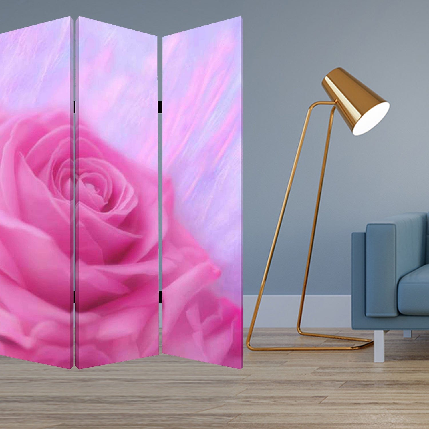 48 X 72 Multi Color Wood Canvas Flourish Screen - Homeroots - Flyclothing LLC
