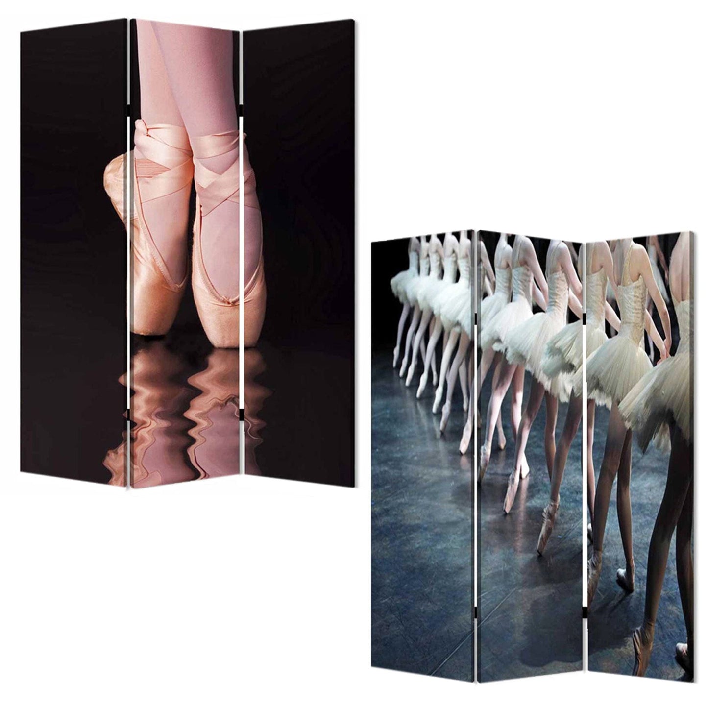 48" X 72" Multi Color Wood Canvas Ballet Screen - Homeroots - Flyclothing LLC