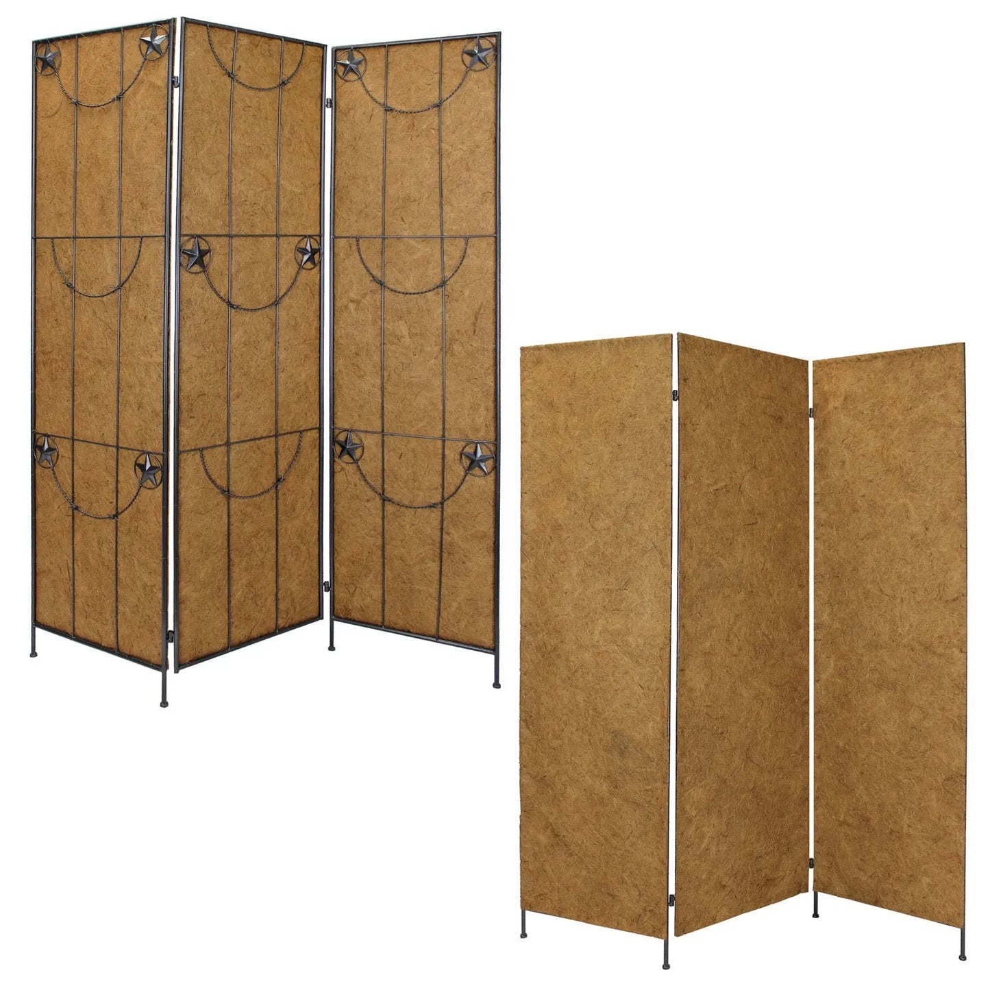 60 X 72 Brown Metal Lone Star - Screen - Homeroots - Flyclothing LLC