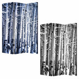 48" X 72" Gray And White Wood Canvas Birch Screen - Homeroots - Flyclothing LLC