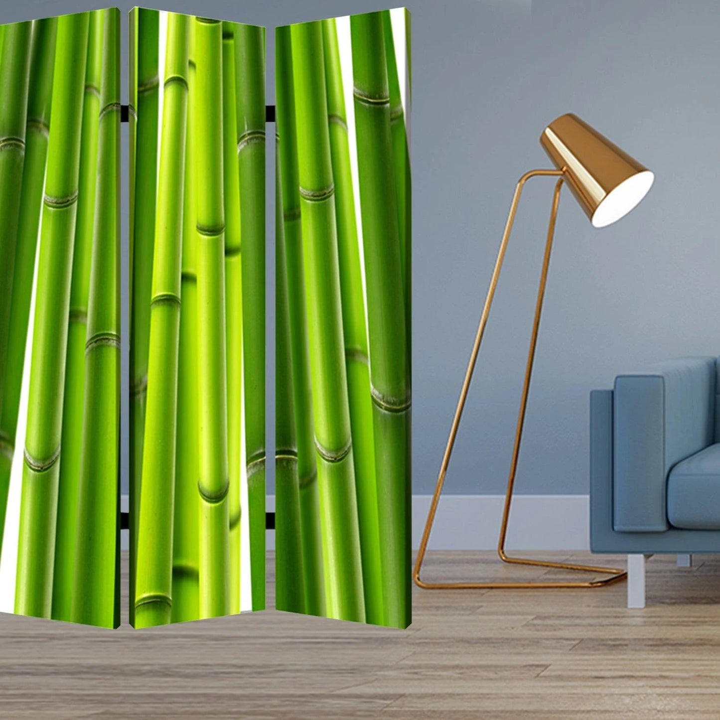 48" X 72" Multi Color Wood Canvas Bamboo Screen - Homeroots - Flyclothing LLC