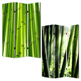 48" X 72" Multi Color Wood Canvas Bamboo Screen - Homeroots - Flyclothing LLC