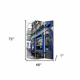 48" X 72" Multi Color Wood Canvas The Blue Eyed  Screen - Homeroots