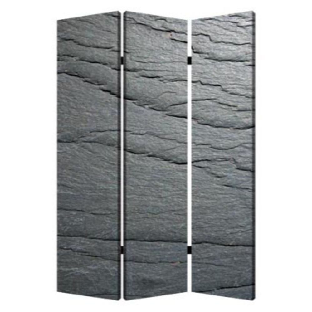 48" X 72" Multi Color Wood Canvas Black Slate Screen - Homeroots - Flyclothing LLC