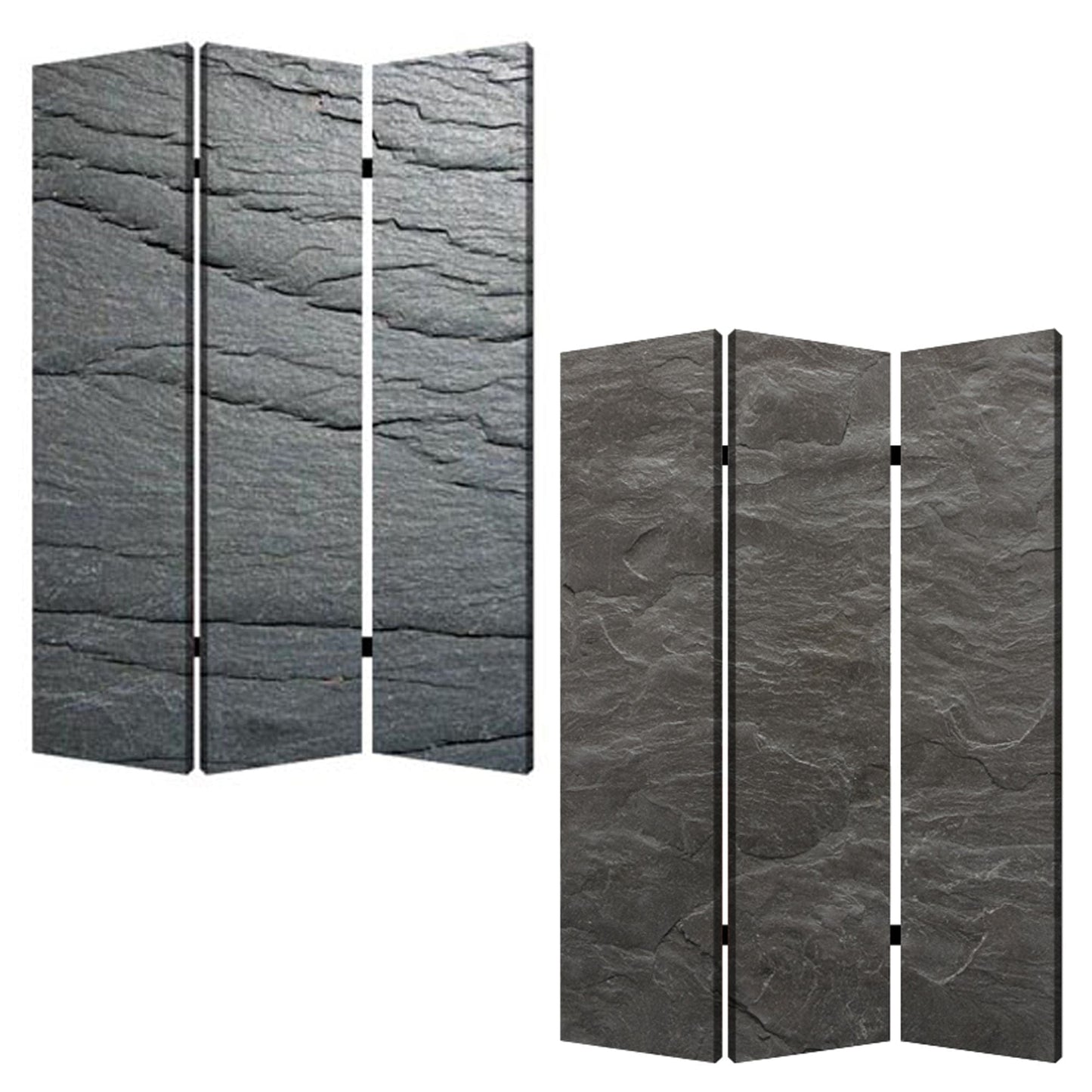 48" X 72" Multi Color Wood Canvas Black Slate Screen - Homeroots - Flyclothing LLC
