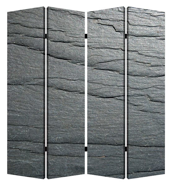 84" X 84" Multi Color Wood Canvas Black Slate Screen - Homeroots - Flyclothing LLC