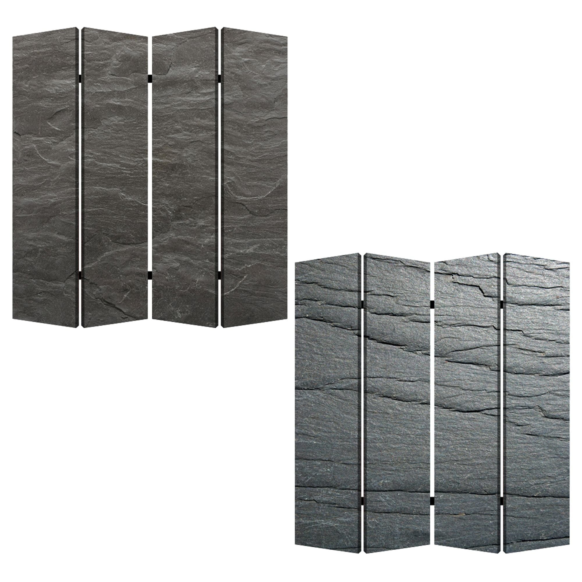84" X 84" Multi Color Wood Canvas Black Slate Screen - Homeroots - Flyclothing LLC