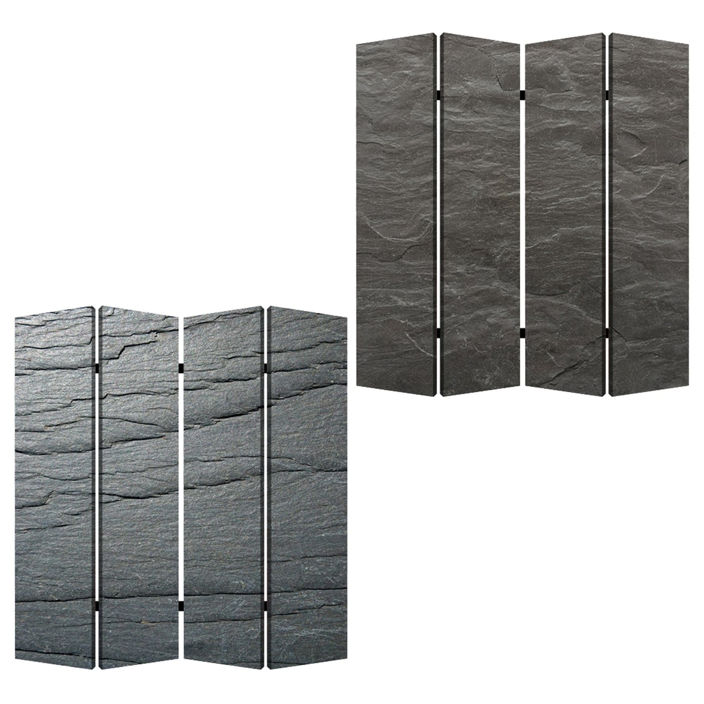 84" X 84" Multi Color Wood Canvas Black Slate Screen - Homeroots - Flyclothing LLC