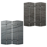 84" X 84" Multi Color Wood Canvas Black Slate Screen - Homeroots - Flyclothing LLC