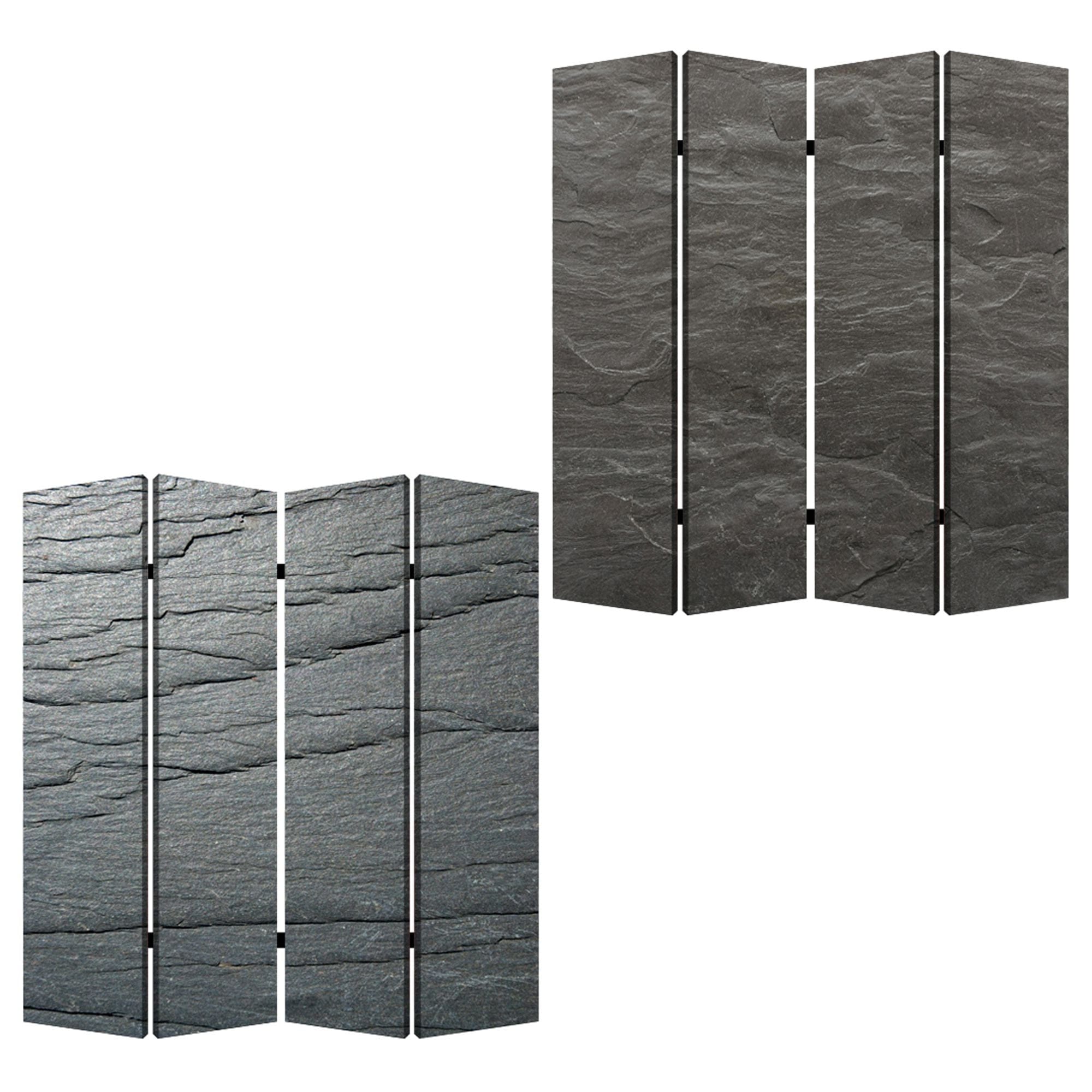 84" X 84" Multi Color Wood Canvas Black Slate Screen - Homeroots - Flyclothing LLC