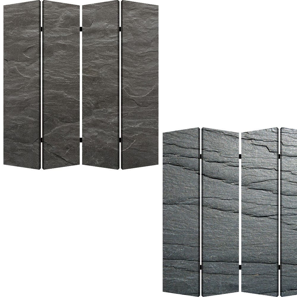 84" X 84" Multi Color Wood Canvas Black Slate Screen - Homeroots - Flyclothing LLC
