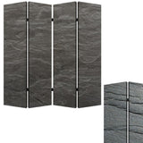 84" X 84" Multi Color Wood Canvas Black Slate Screen - Homeroots - Flyclothing LLC