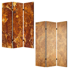 48" X 72" Multi Color Wood Canvas Brown Marble  Screen - Homeroots