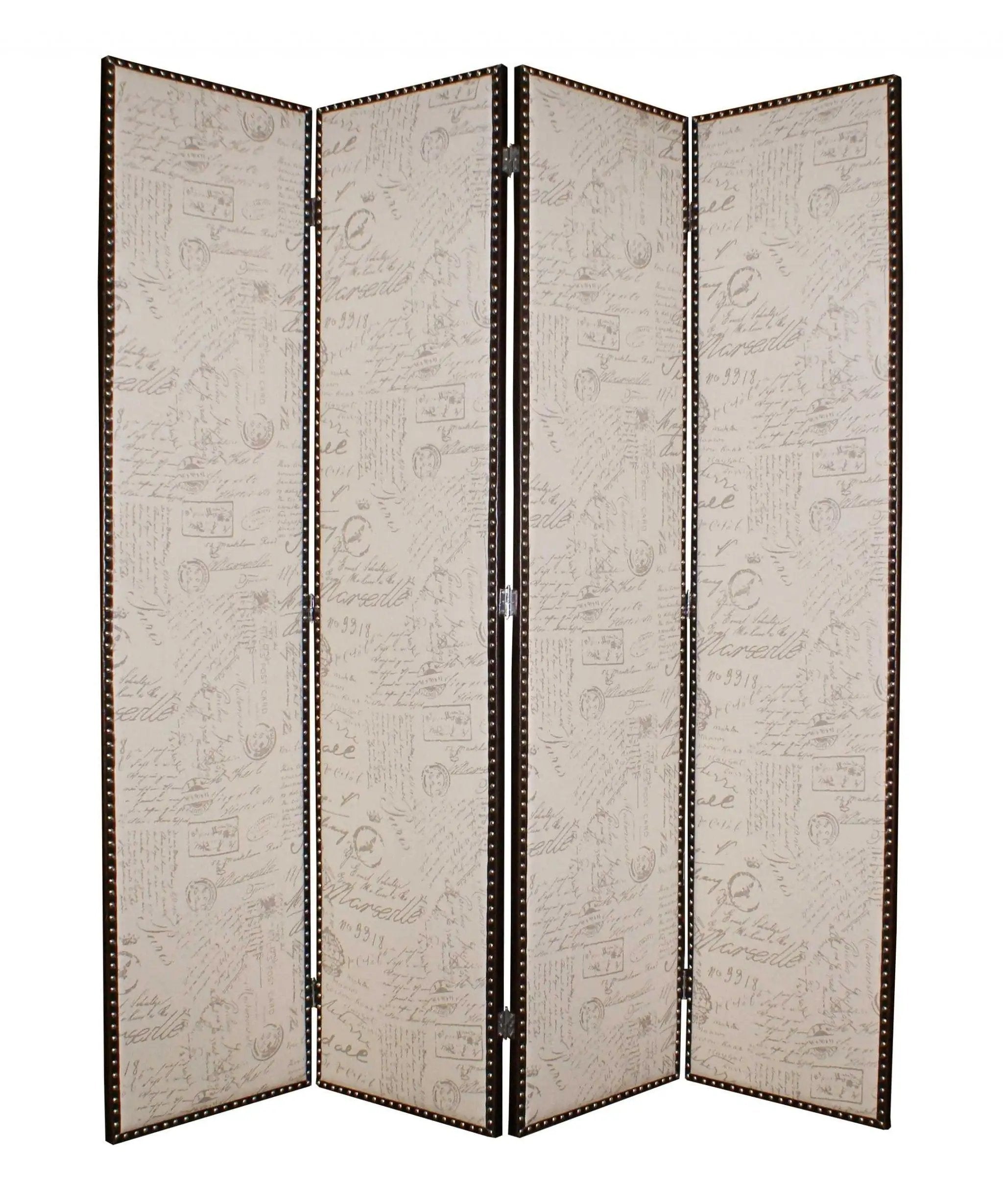 80 X 84 Beige Wood & Fabric Screen - Homeroots - Flyclothing LLC
