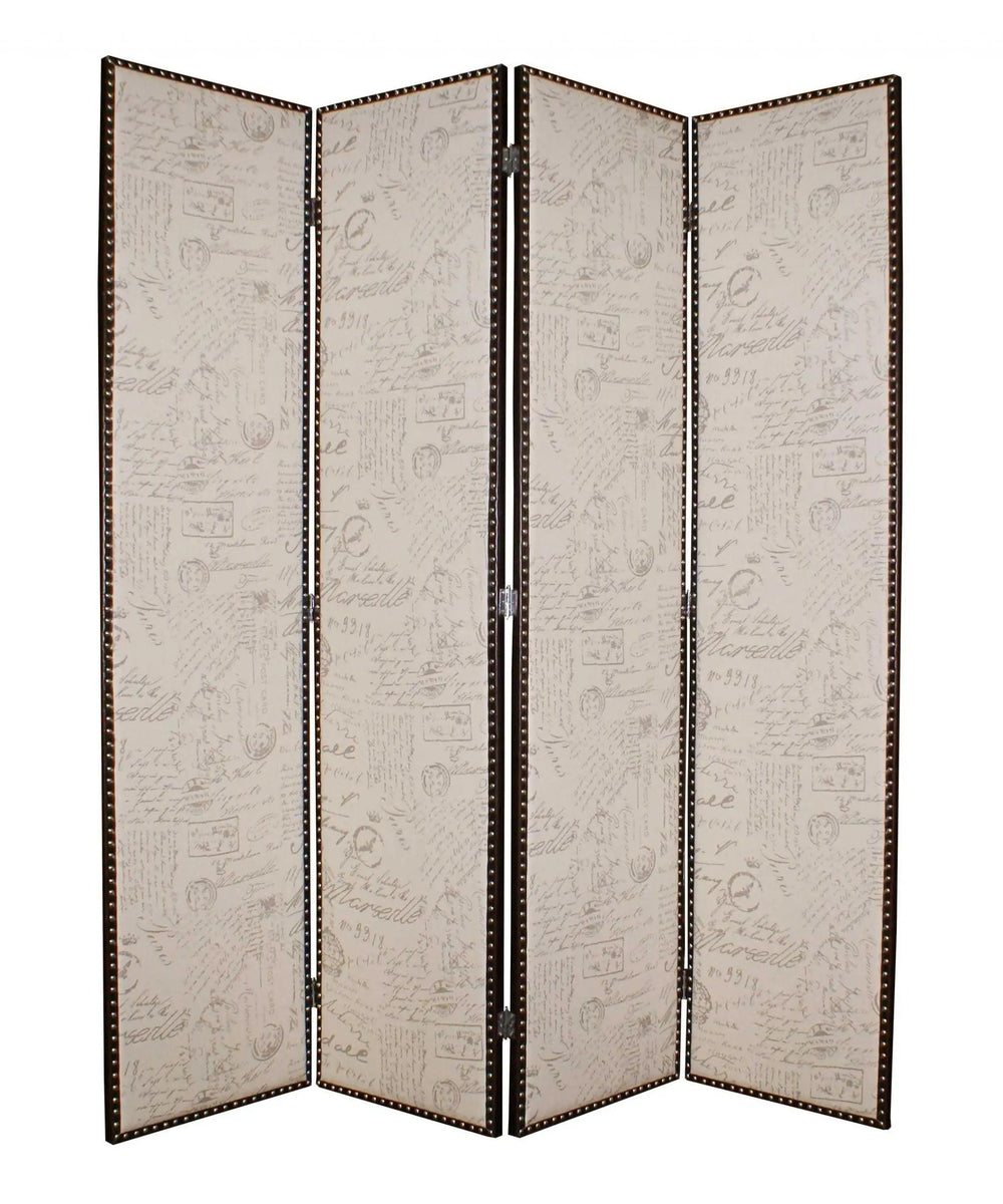 80 X 84 Beige Wood & Fabric Screen - Homeroots - Flyclothing LLC