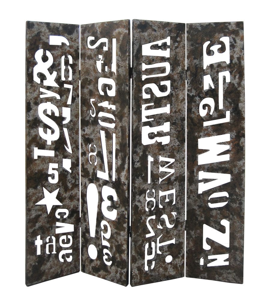 60" X 71" Brown Distressed Wooden Screen - Homeroots - Flyclothing LLC