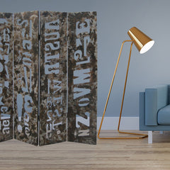 60" X 71" Brown Distressed Wooden  Screen - Homeroots