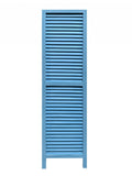 Blue Finish Wood Shutter 3 Panel Room Divider Screen - Homeroots