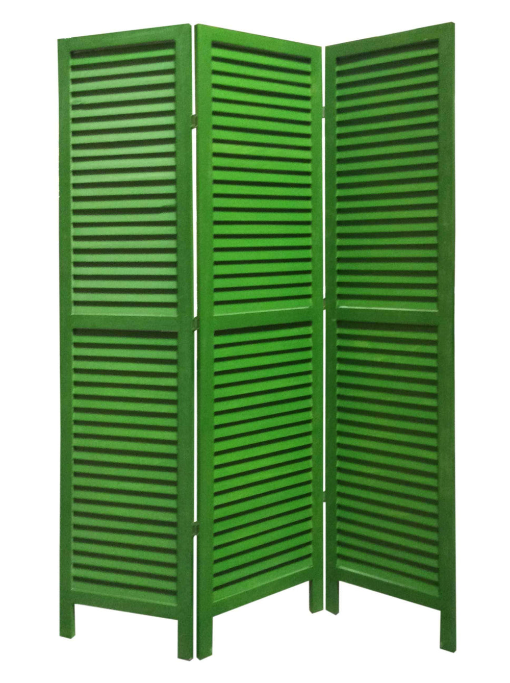 48" X 67" Green Wood Shutter Screen - Homeroots