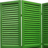 48" X 67" Green Wood Shutter Screen - Homeroots
