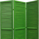 48" X 67" Green Wood Shutter Screen - Homeroots