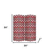 84" X 84" Red And Gray Wood Canvas Screen - Homeroots - Flyclothing LLC