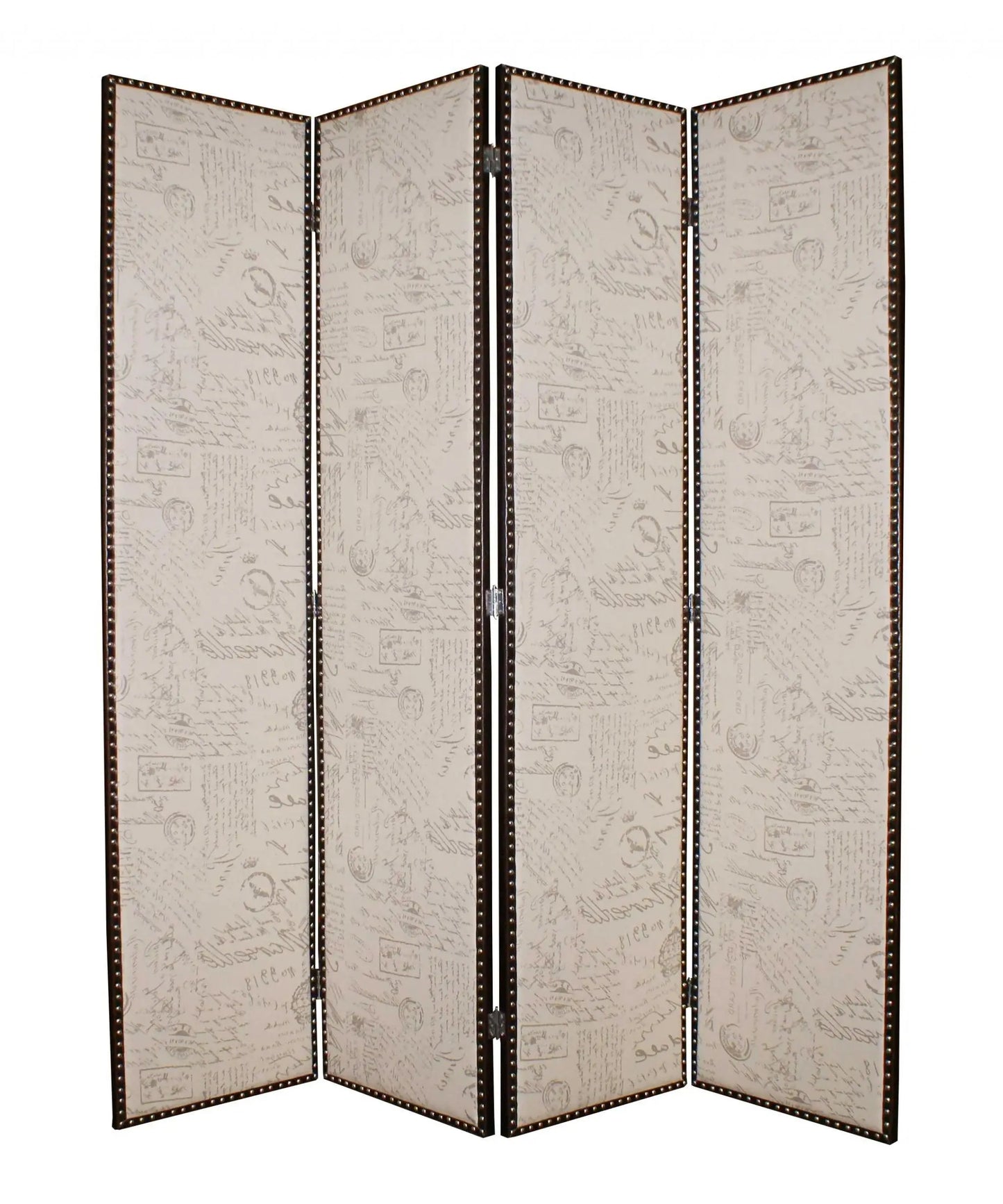 84 X 84 Tan Wood & Fabric Screen - Homeroots - Flyclothing LLC