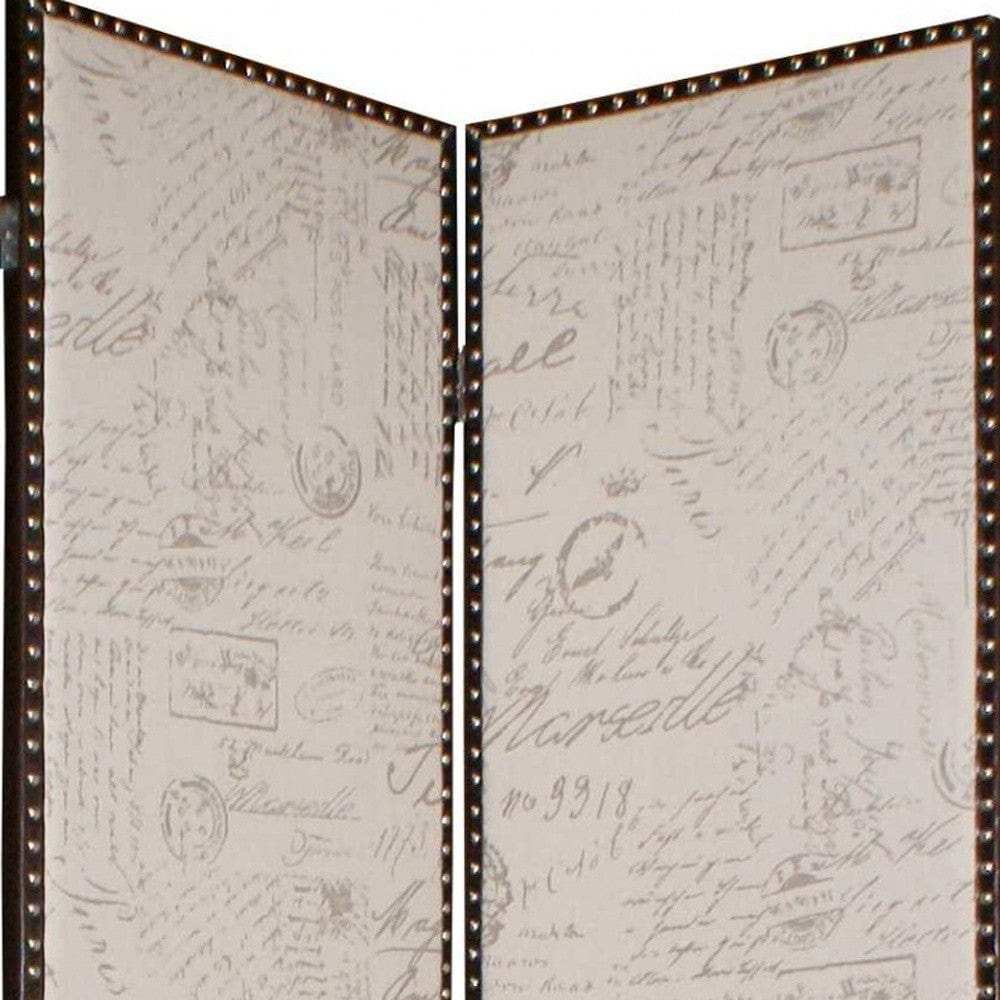 84 X 84 Tan Wood & Fabric Screen - Homeroots - Flyclothing LLC