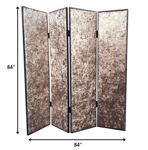 84 X 84 Bronze Wood & Fabric Screen - Homeroots - Flyclothing LLC