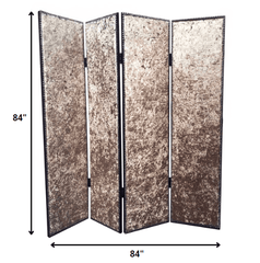 84 X 84 Bronze Wood & Fabric  Screen - Homeroots