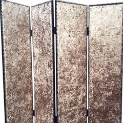 84 X 84 Bronze Wood & Fabric  Screen - Homeroots