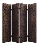 84 X 84 Bronze Wood & Fabric Screen - Homeroots - Flyclothing LLC